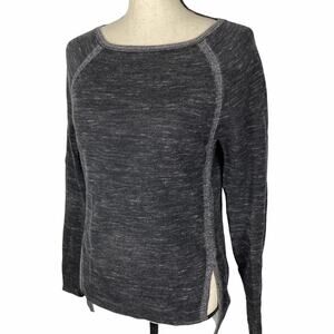 Lou & Grey Tunic Sweater Heathered Charcoal Hi Low Scoopneck 365835 Womens sz XS